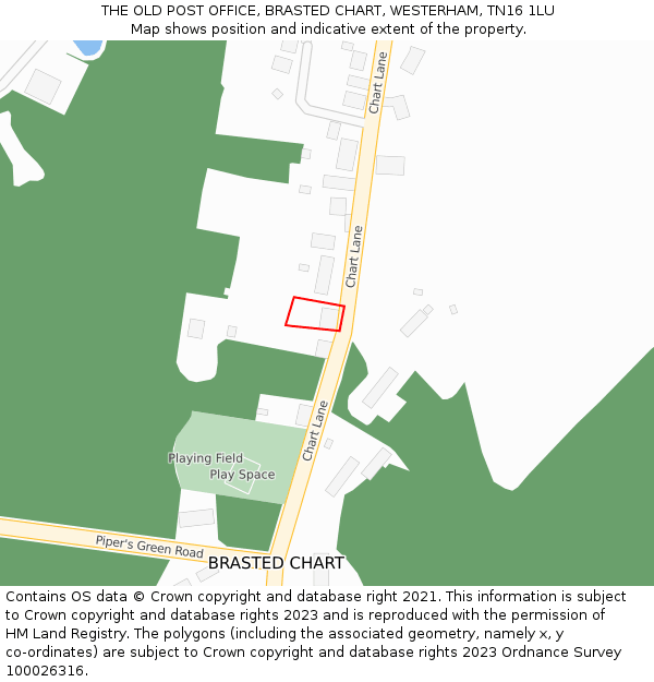 THE OLD POST OFFICE, BRASTED CHART, WESTERHAM, TN16 1LU: Location map and indicative extent of plot