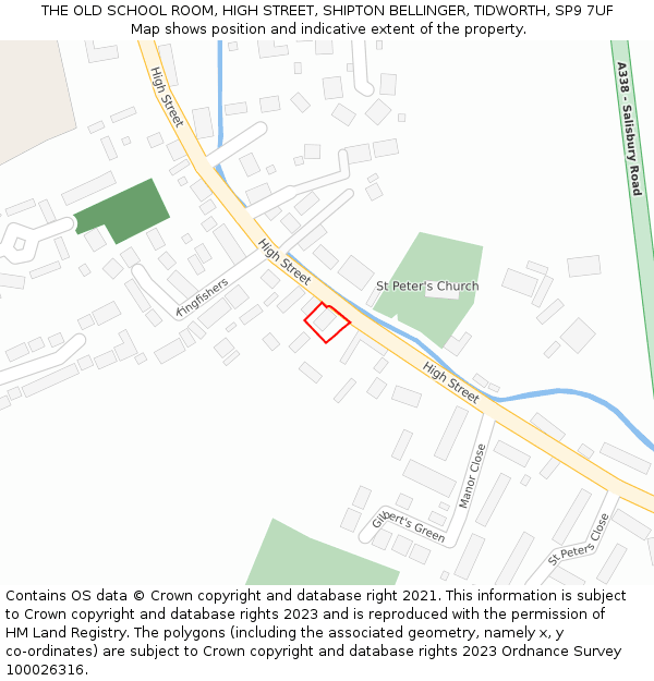 THE OLD SCHOOL ROOM, HIGH STREET, SHIPTON BELLINGER, TIDWORTH, SP9 7UF: Location map and indicative extent of plot