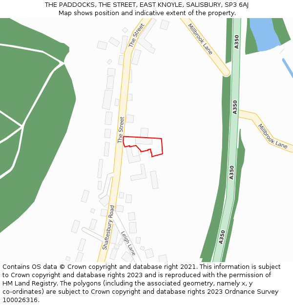 THE PADDOCKS, THE STREET, EAST KNOYLE, SALISBURY, SP3 6AJ: Location map and indicative extent of plot