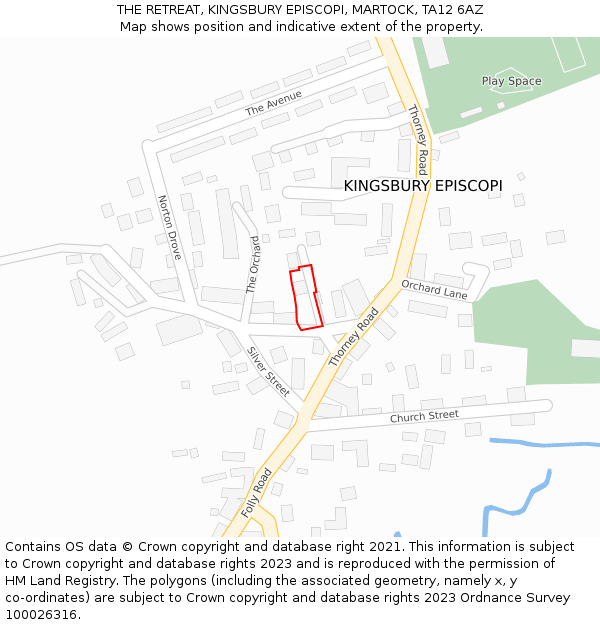 THE RETREAT, KINGSBURY EPISCOPI, MARTOCK, TA12 6AZ: Location map and indicative extent of plot