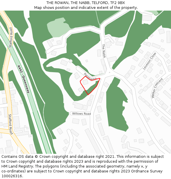 THE ROWAN, THE NABB, TELFORD, TF2 9BX: Location map and indicative extent of plot