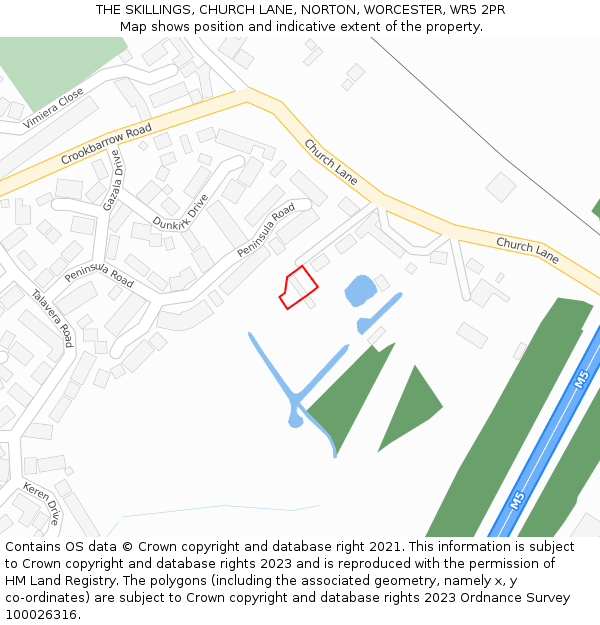 THE SKILLINGS, CHURCH LANE, NORTON, WORCESTER, WR5 2PR: Location map and indicative extent of plot