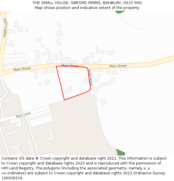 THE SMALL HOUSE, SIBFORD FERRIS, BANBURY, OX15 5RG: Location map and indicative extent of plot