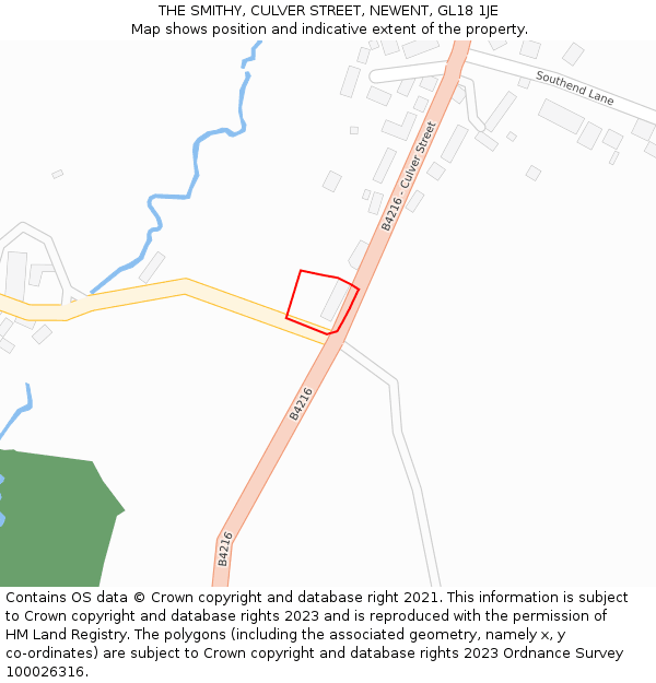 THE SMITHY, CULVER STREET, NEWENT, GL18 1JE: Location map and indicative extent of plot