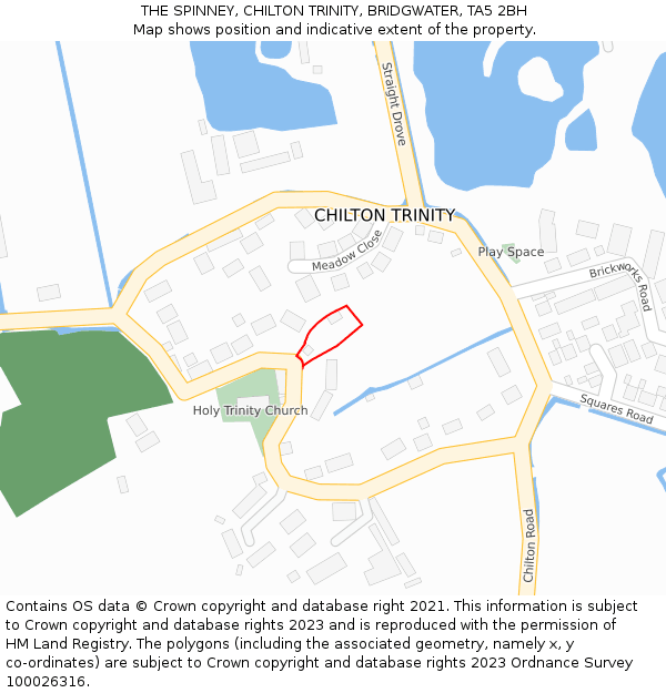 THE SPINNEY, CHILTON TRINITY, BRIDGWATER, TA5 2BH: Location map and indicative extent of plot