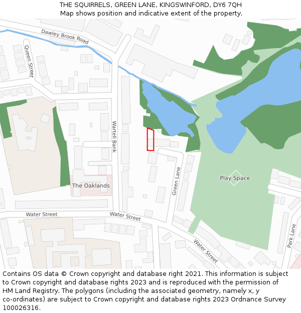 THE SQUIRRELS, GREEN LANE, KINGSWINFORD, DY6 7QH: Location map and indicative extent of plot