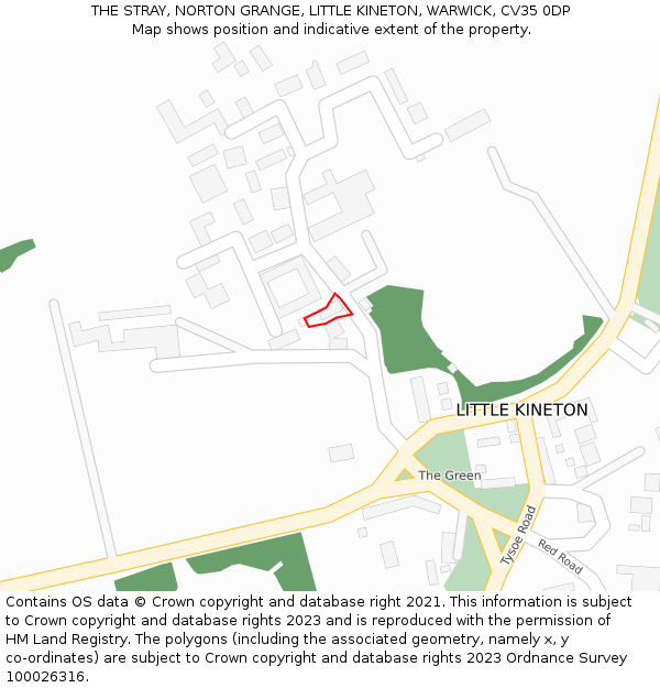 THE STRAY, NORTON GRANGE, LITTLE KINETON, WARWICK, CV35 0DP: Location map and indicative extent of plot