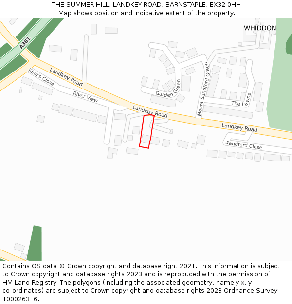 THE SUMMER HILL, LANDKEY ROAD, BARNSTAPLE, EX32 0HH: Location map and indicative extent of plot