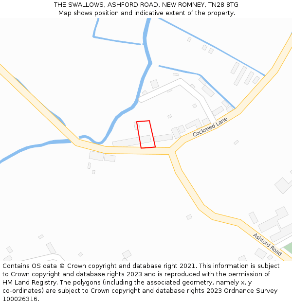 THE SWALLOWS, ASHFORD ROAD, NEW ROMNEY, TN28 8TG: Location map and indicative extent of plot