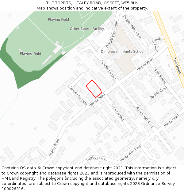 THE TOPPITS, HEALEY ROAD, OSSETT, WF5 8LN: Location map and indicative extent of plot