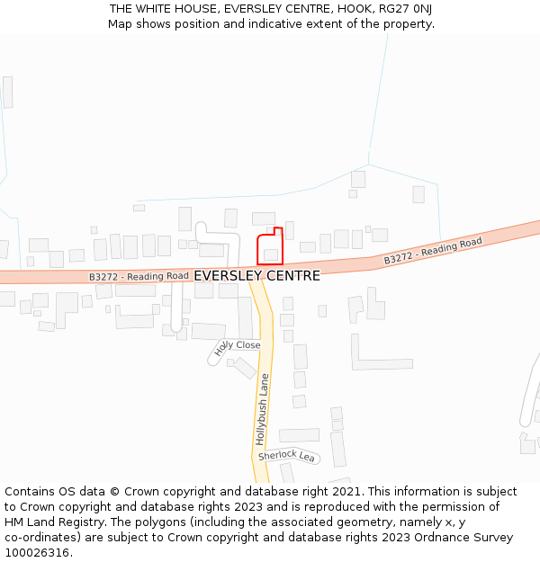 THE WHITE HOUSE, EVERSLEY CENTRE, HOOK, RG27 0NJ: Location map and indicative extent of plot