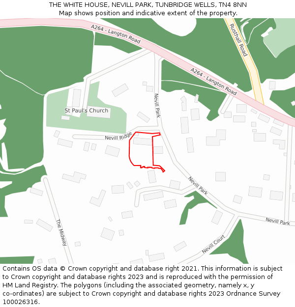 THE WHITE HOUSE, NEVILL PARK, TUNBRIDGE WELLS, TN4 8NN: Location map and indicative extent of plot