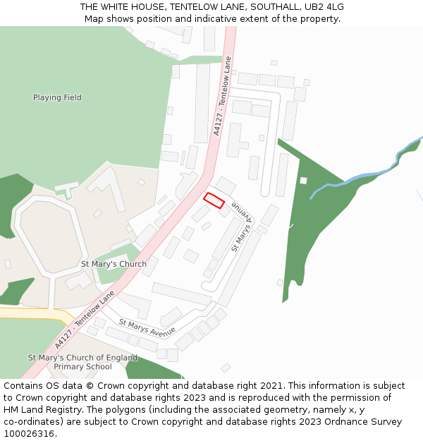 THE WHITE HOUSE, TENTELOW LANE, SOUTHALL, UB2 4LG: Location map and indicative extent of plot