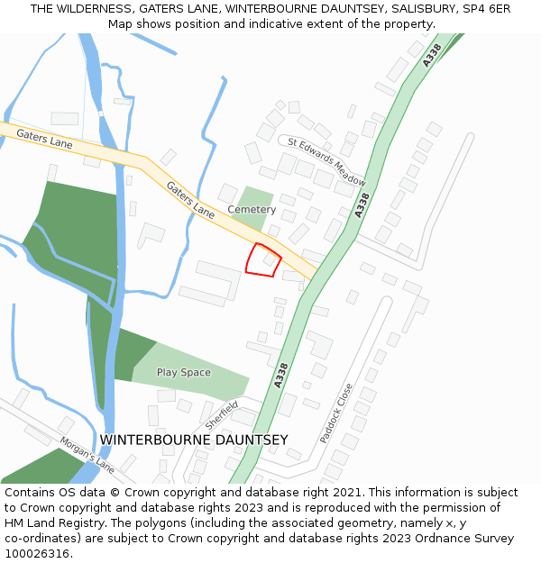 THE WILDERNESS, GATERS LANE, WINTERBOURNE DAUNTSEY, SALISBURY, SP4 6ER: Location map and indicative extent of plot