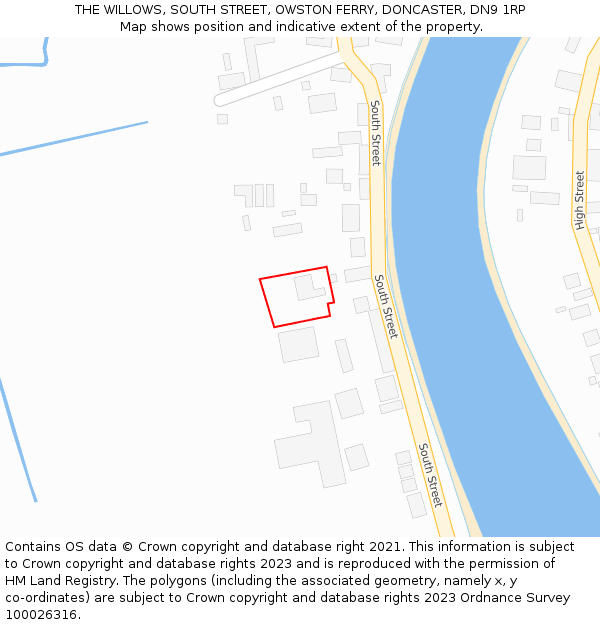 THE WILLOWS, SOUTH STREET, OWSTON FERRY, DONCASTER, DN9 1RP: Location map and indicative extent of plot