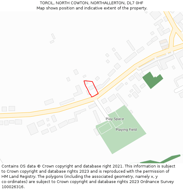 TORCIL, NORTH COWTON, NORTHALLERTON, DL7 0HF: Location map and indicative extent of plot