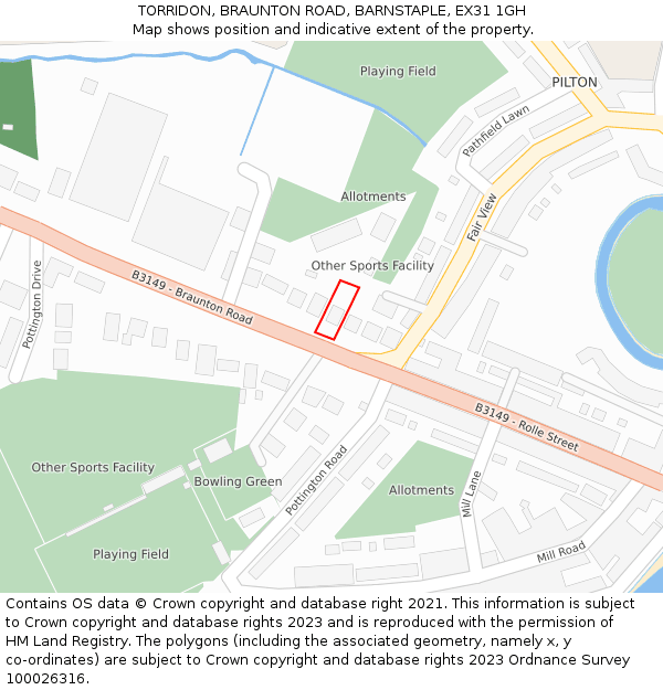 TORRIDON, BRAUNTON ROAD, BARNSTAPLE, EX31 1GH: Location map and indicative extent of plot
