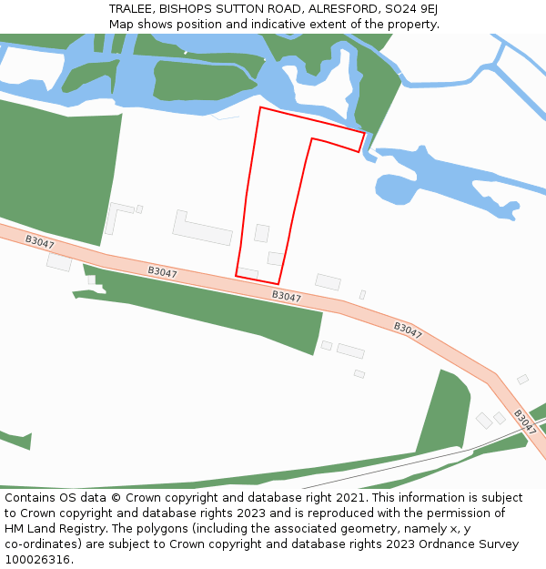 TRALEE, BISHOPS SUTTON ROAD, ALRESFORD, SO24 9EJ: Location map and indicative extent of plot