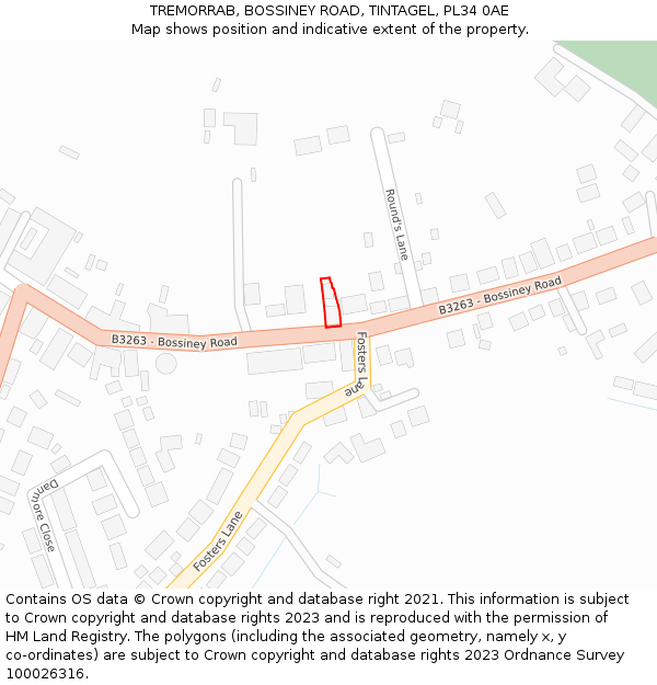 TREMORRAB, BOSSINEY ROAD, TINTAGEL, PL34 0AE: Location map and indicative extent of plot