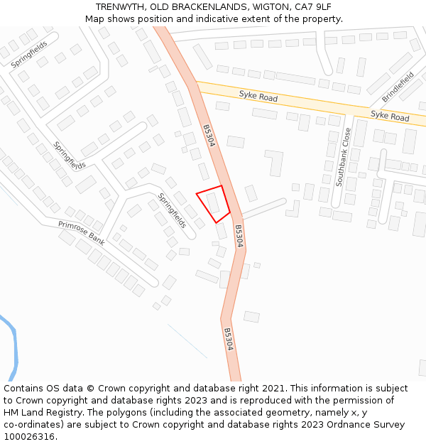 TRENWYTH, OLD BRACKENLANDS, WIGTON, CA7 9LF: Location map and indicative extent of plot