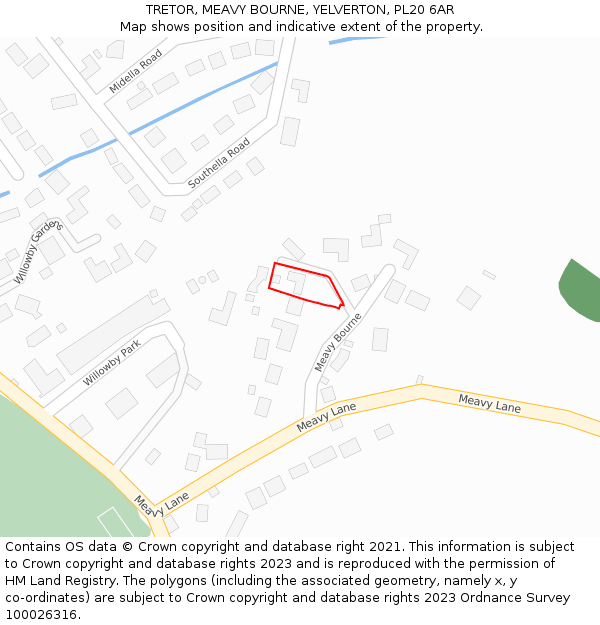 TRETOR, MEAVY BOURNE, YELVERTON, PL20 6AR: Location map and indicative extent of plot