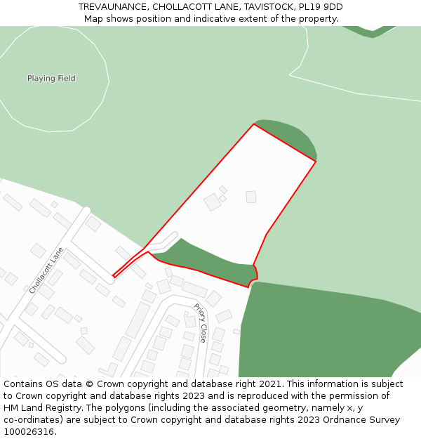 TREVAUNANCE, CHOLLACOTT LANE, TAVISTOCK, PL19 9DD: Location map and indicative extent of plot
