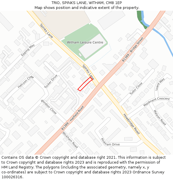 TRIO, SPINKS LANE, WITHAM, CM8 1EP: Location map and indicative extent of plot