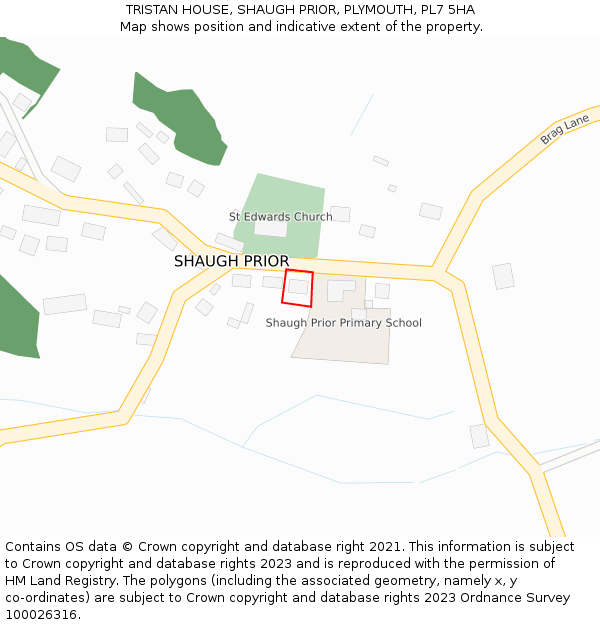 TRISTAN HOUSE, SHAUGH PRIOR, PLYMOUTH, PL7 5HA: Location map and indicative extent of plot