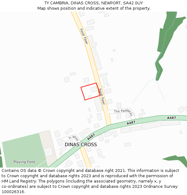 TY CAMBRIA, DINAS CROSS, NEWPORT, SA42 0UY: Location map and indicative extent of plot