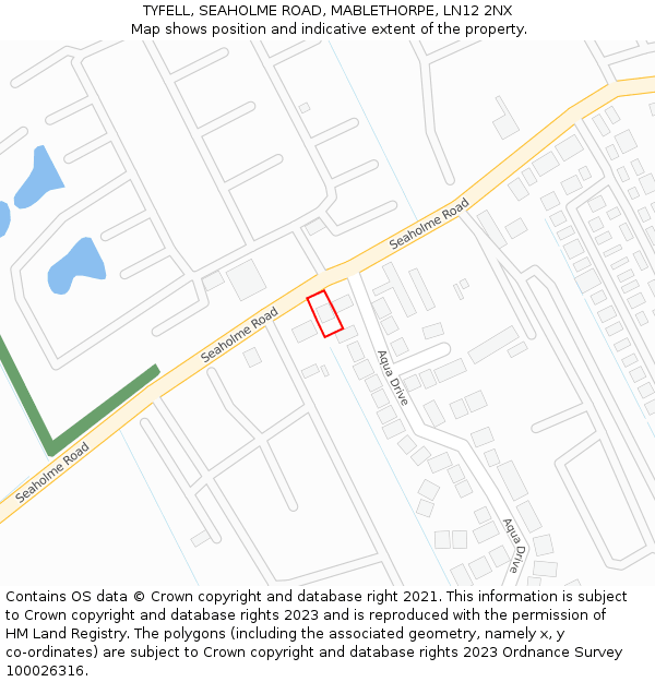 TYFELL, SEAHOLME ROAD, MABLETHORPE, LN12 2NX: Location map and indicative extent of plot
