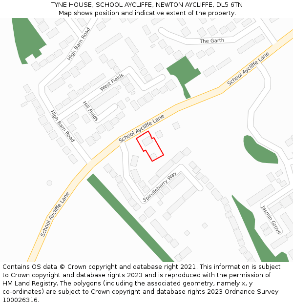 TYNE HOUSE, SCHOOL AYCLIFFE, NEWTON AYCLIFFE, DL5 6TN: Location map and indicative extent of plot