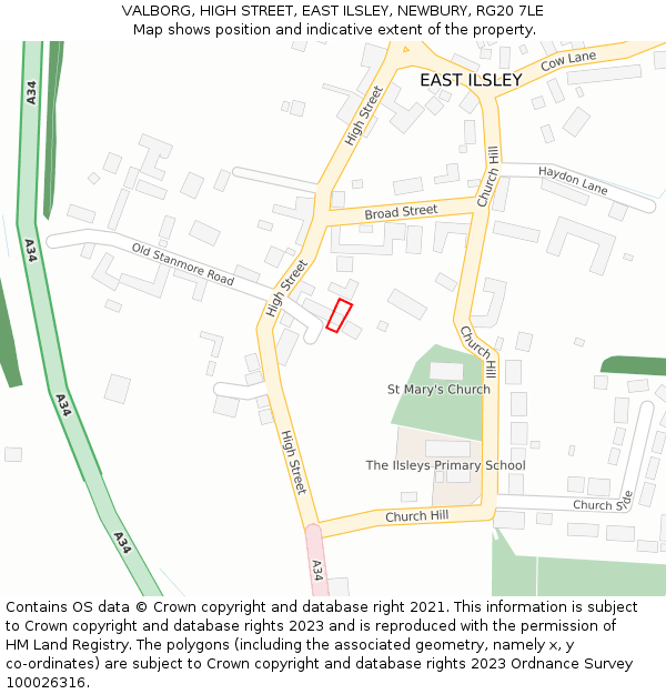 VALBORG, HIGH STREET, EAST ILSLEY, NEWBURY, RG20 7LE: Location map and indicative extent of plot