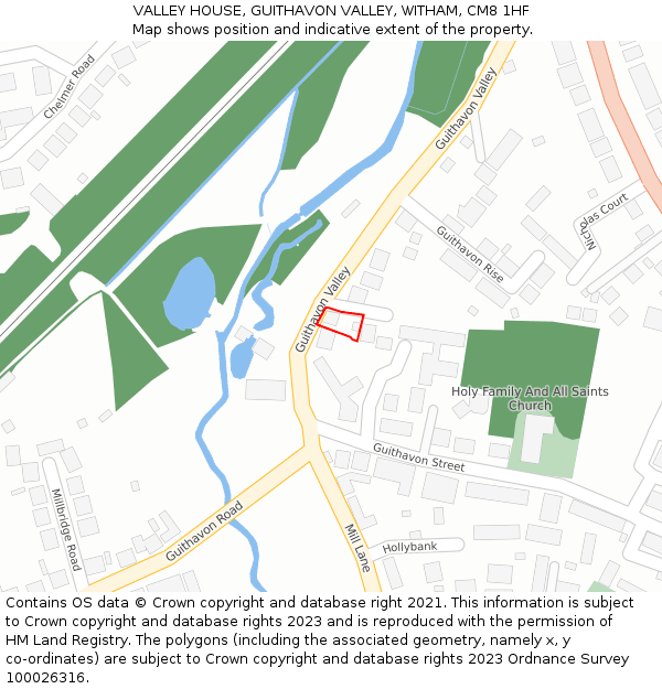 VALLEY HOUSE, GUITHAVON VALLEY, WITHAM, CM8 1HF: Location map and indicative extent of plot