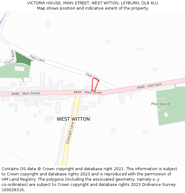 VICTORIA HOUSE, MAIN STREET, WEST WITTON, LEYBURN, DL8 4LU: Location map and indicative extent of plot