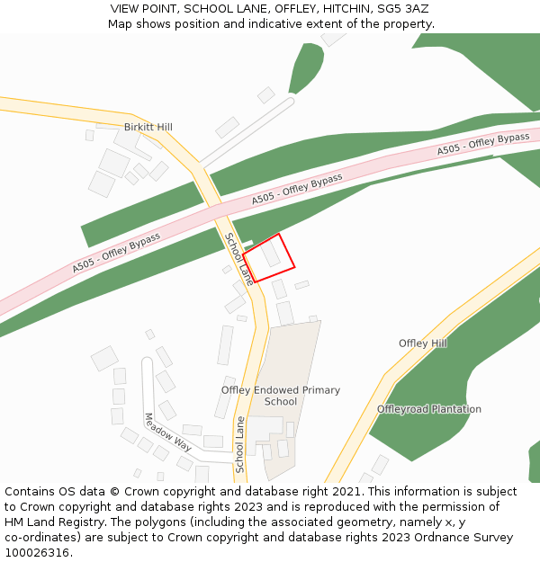 VIEW POINT, SCHOOL LANE, OFFLEY, HITCHIN, SG5 3AZ: Location map and indicative extent of plot