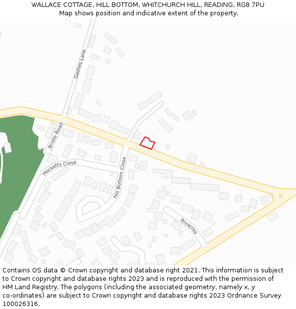 WALLACE COTTAGE, HILL BOTTOM, WHITCHURCH HILL, READING, RG8 7PU: Location map and indicative extent of plot