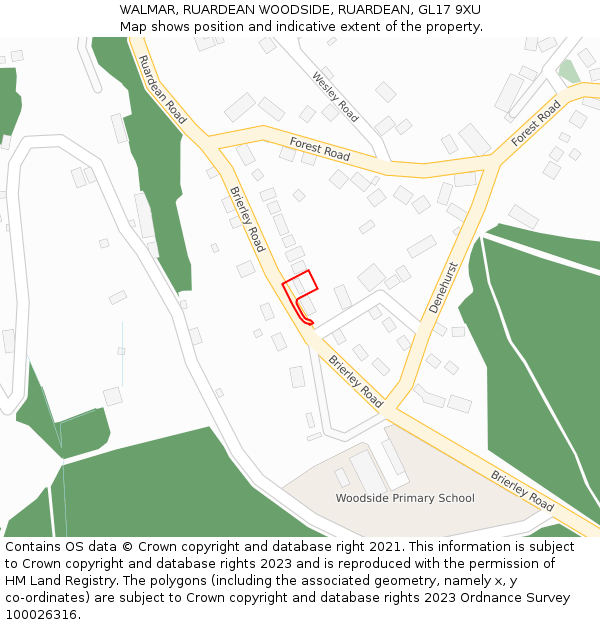 WALMAR, RUARDEAN WOODSIDE, RUARDEAN, GL17 9XU: Location map and indicative extent of plot