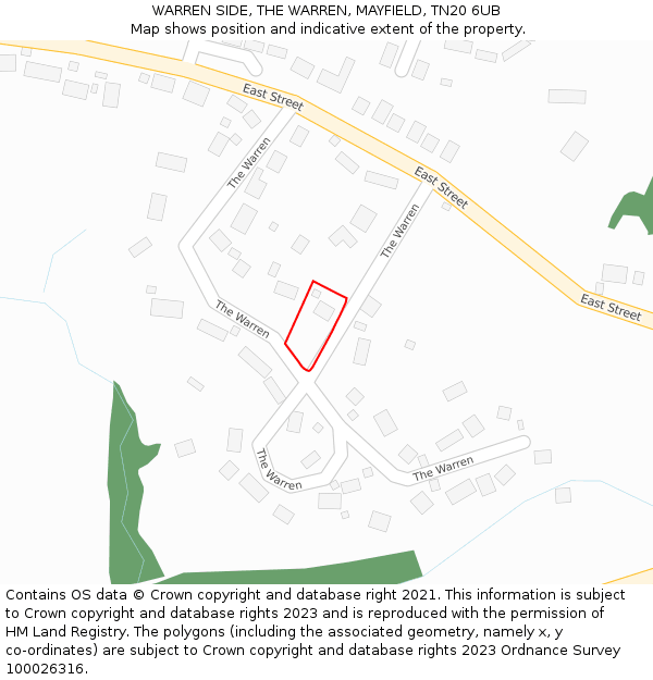 WARREN SIDE, THE WARREN, MAYFIELD, TN20 6UB: Location map and indicative extent of plot