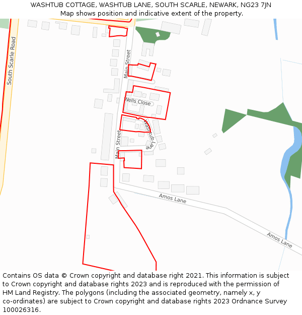WASHTUB COTTAGE, WASHTUB LANE, SOUTH SCARLE, NEWARK, NG23 7JN: Location map and indicative extent of plot