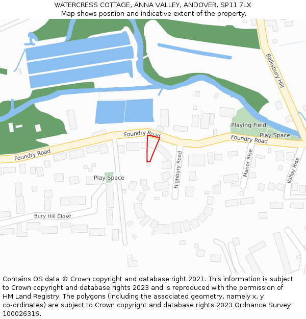 WATERCRESS COTTAGE, ANNA VALLEY, ANDOVER, SP11 7LX: Location map and indicative extent of plot