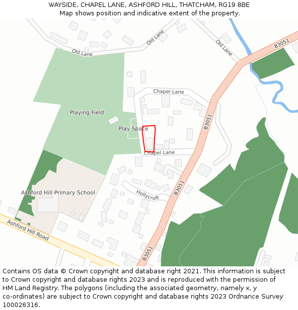 WAYSIDE, CHAPEL LANE, ASHFORD HILL, THATCHAM, RG19 8BE: Location map and indicative extent of plot