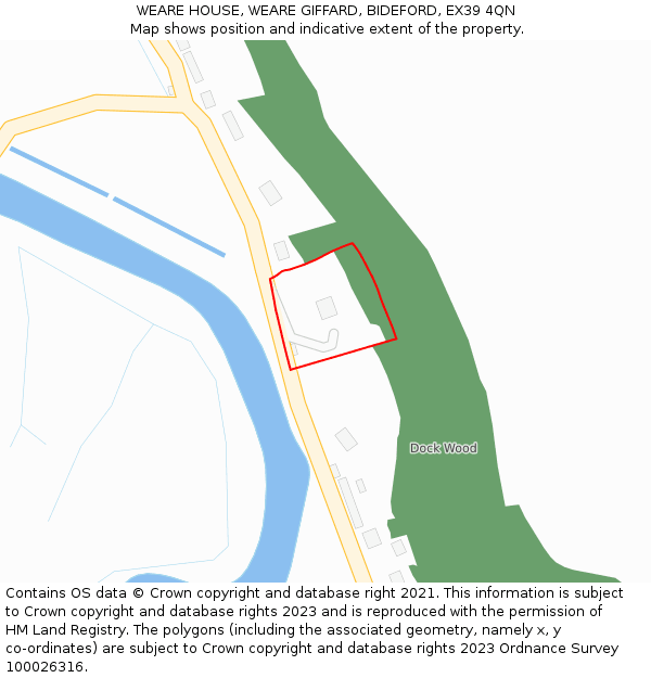 WEARE HOUSE, WEARE GIFFARD, BIDEFORD, EX39 4QN: Location map and indicative extent of plot