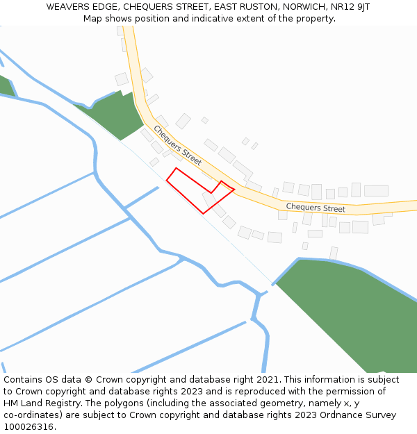 WEAVERS EDGE, CHEQUERS STREET, EAST RUSTON, NORWICH, NR12 9JT: Location map and indicative extent of plot