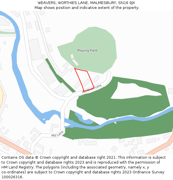 WEAVERS, WORTHIES LANE, MALMESBURY, SN16 9JX: Location map and indicative extent of plot