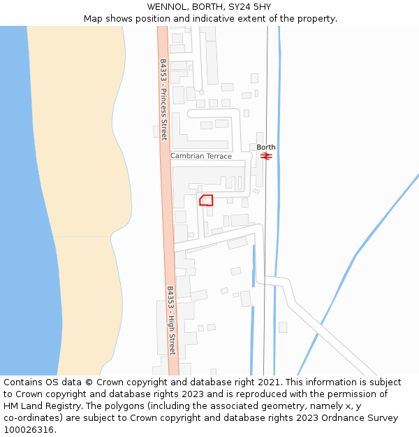 WENNOL, BORTH, SY24 5HY: Location map and indicative extent of plot