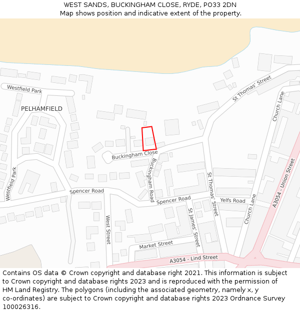 WEST SANDS, BUCKINGHAM CLOSE, RYDE, PO33 2DN: Location map and indicative extent of plot