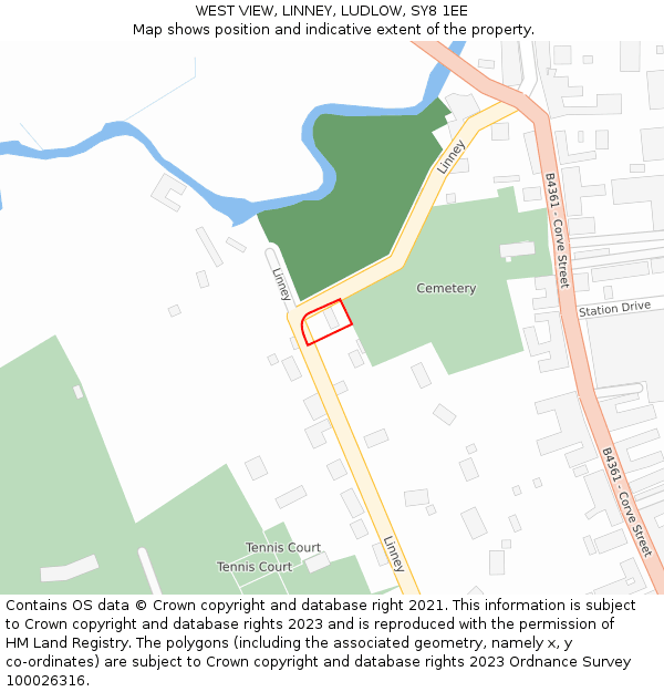 WEST VIEW, LINNEY, LUDLOW, SY8 1EE: Location map and indicative extent of plot