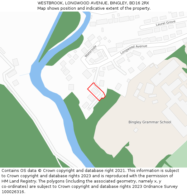 WESTBROOK, LONGWOOD AVENUE, BINGLEY, BD16 2RX: Location map and indicative extent of plot