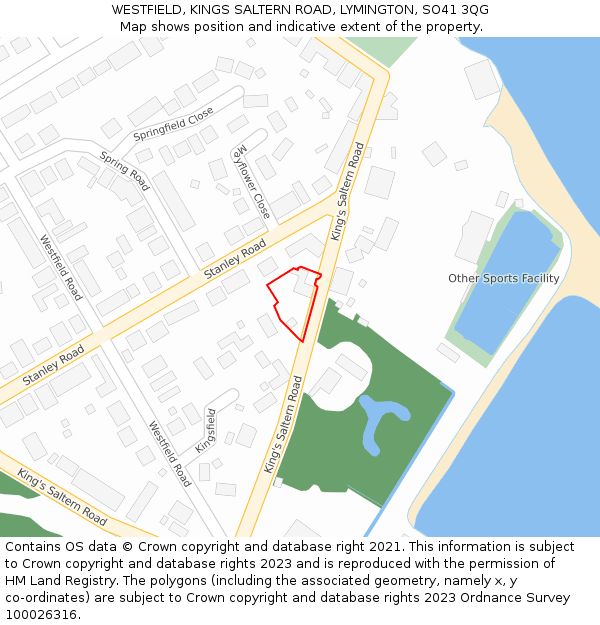 WESTFIELD, KINGS SALTERN ROAD, LYMINGTON, SO41 3QG: Location map and indicative extent of plot