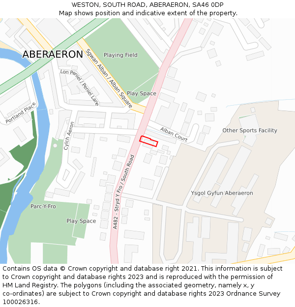 WESTON, SOUTH ROAD, ABERAERON, SA46 0DP: Location map and indicative extent of plot